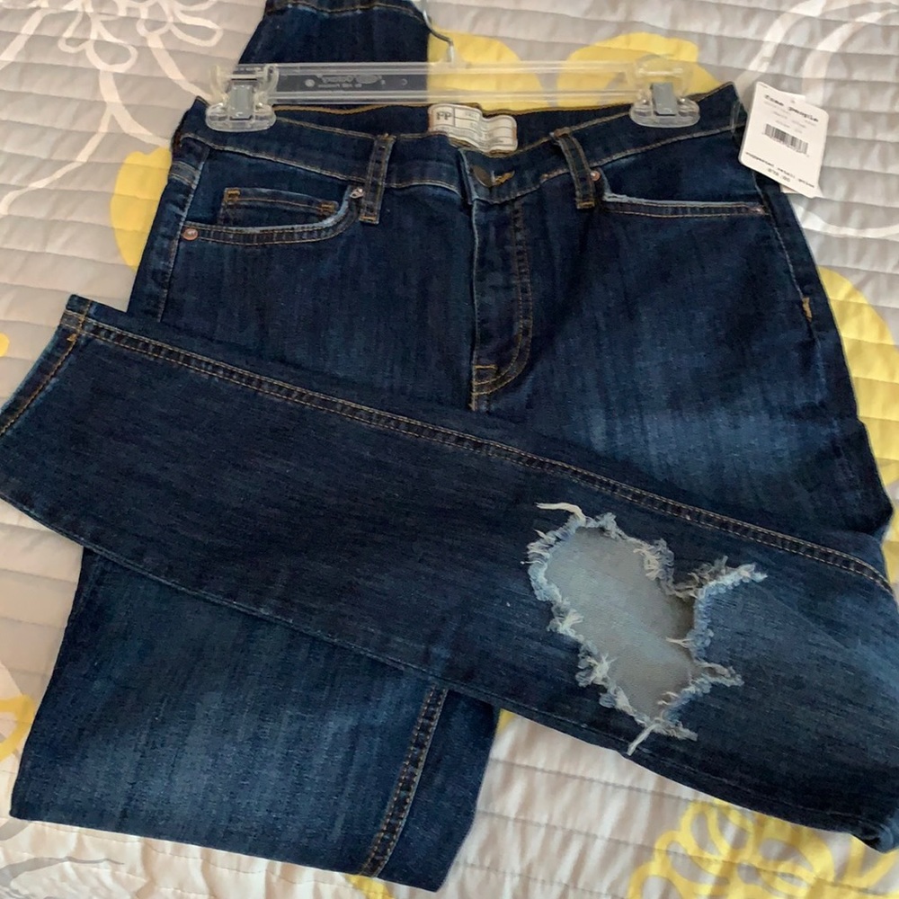 Free people dark blue jeans